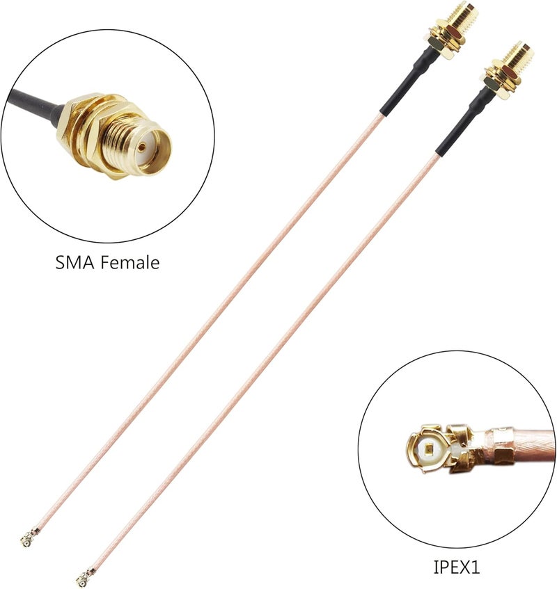Rydocyee IPEX U.FL to SMA Female Cable 8 Inches RG178 WiFi Pigtail Coaxial Cable Connecting SMA Antenna to 4G 5G Router, Modem, MiFi Hotspot, Mini PCIE Wireless Card, WiFi Motherboard - 2 Pack - Image 2